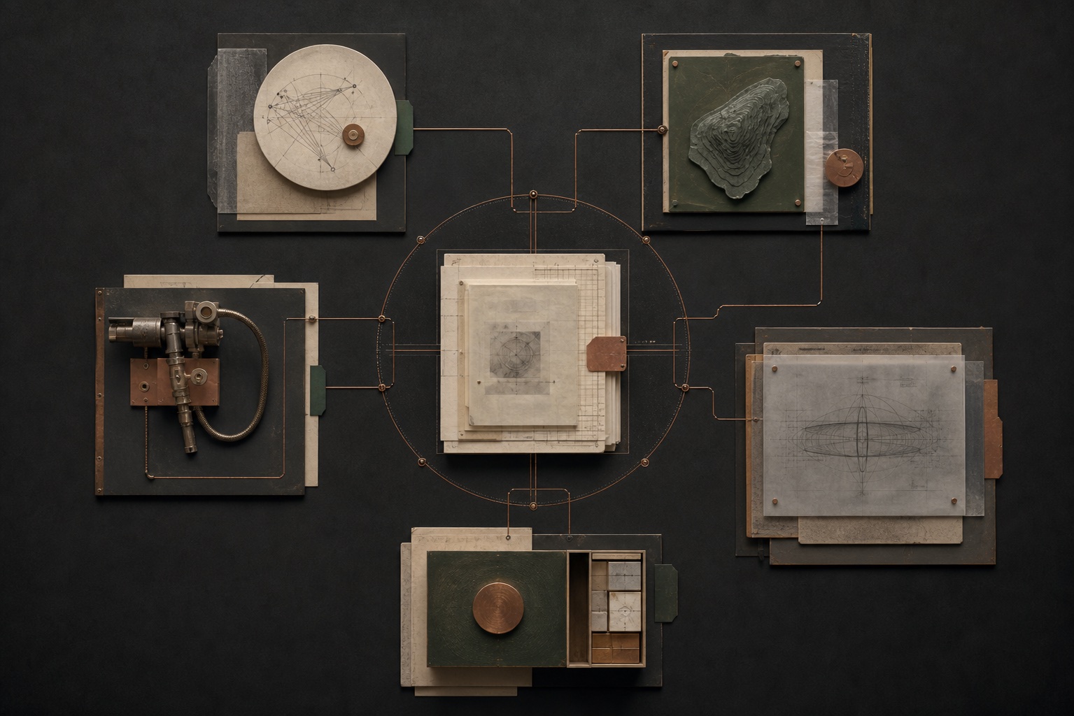 Editorial institutional study of research, open foundations, and engineering connected around a shared technical archive